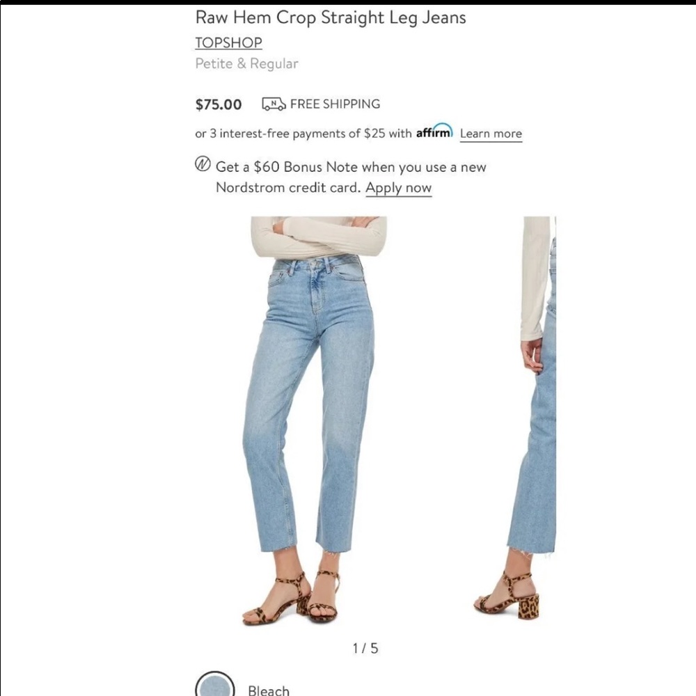 Topshop Raw Hem Crop Straight Leg Jeans